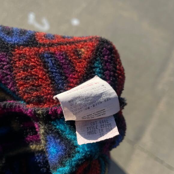 VTG 1995 PATAGONIA Snap Fleece Western Aborigine Aztec Tribal sz LARGE - Picture 10 of 13